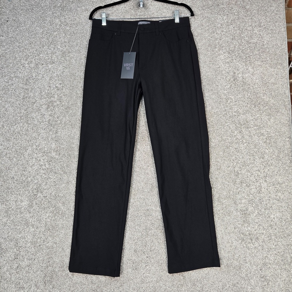 VRST Commuter 5 Pocket Pants Mens 31x30 Black Athletic Fit Chino Golf NEW